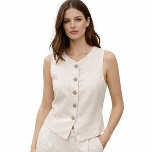 Wilfred Linen Vest Top S | Neutral Minimalist Tailored Chic